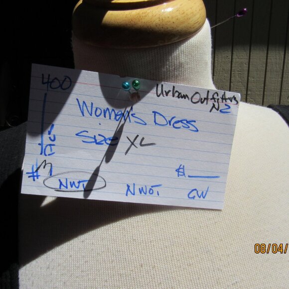 #400  NEW WOMEN'S SHORT LITTLE BLACK SUMMER DRESS BY URBAN OUTFITTERS (SIZE XL) - Picture 2 of 4